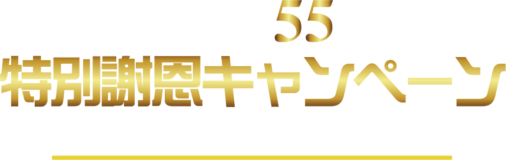 55周年特別謝恩キャンペーン。当店で車検を受けられるお客様限定